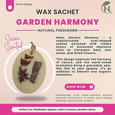 Natural Wax Sachet – Seven Scented Botanical Blend | Available in Rectangle, Oval, Hexa & Circle