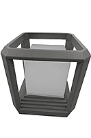 LED Gate Light Classic Cube Big - 18W (WW) Grey Body
