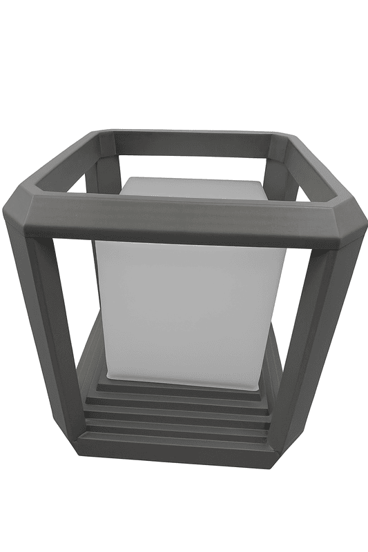 LED Gate Light Classic Cube Small - 12W (WW) Grey Body