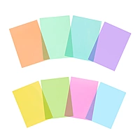 Pack of 8 A5 Plain Assorted Coloured Dyslexia Overlay Reading Sheets â€“ PET Material, Rounded Corners