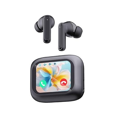 Gen Pods Digital Touch Screen Earbuds, Bluetooth 5.4, Active Noise Cancellation, Dedicated Gaming Modes, Black