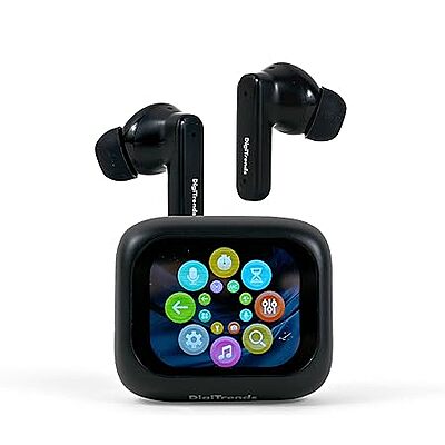 Gen Pods Digital Touch Screen Earbuds, Bluetooth 5.4, Active Noise Cancellation, Dedicated Gaming Modes, Black
