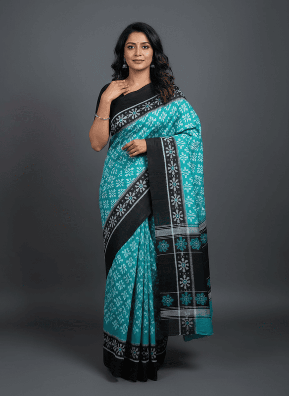 Sambalpuri Cotton Saree(5292 red and black)