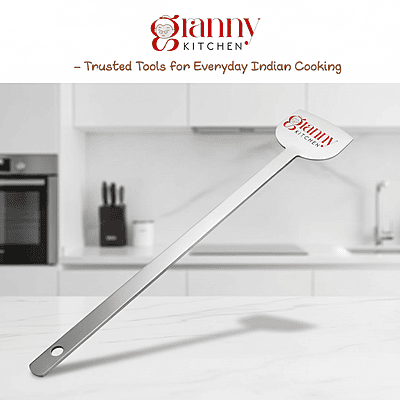 Granny Kitchen Stainless Steel Dosa Turner | Extra-Long Flat Spatula for Dosa, Roti & Chapati