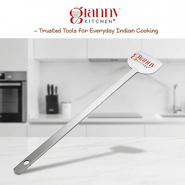 Granny Kitchen Stainless Steel Dosa Turner | Extra-Long Flat Spatula for Dosa, Roti & Chapati