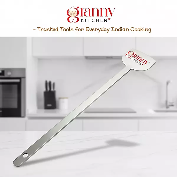 Granny Kitchen Stainless Steel Dosa Turner | Extra-Long Flat Spatula for Dosa, Roti & Chapati