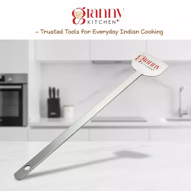 Granny Kitchen Stainless Steel Dosa Turner | Extra-Long Flat Spatula for Dosa, Roti & Chapati