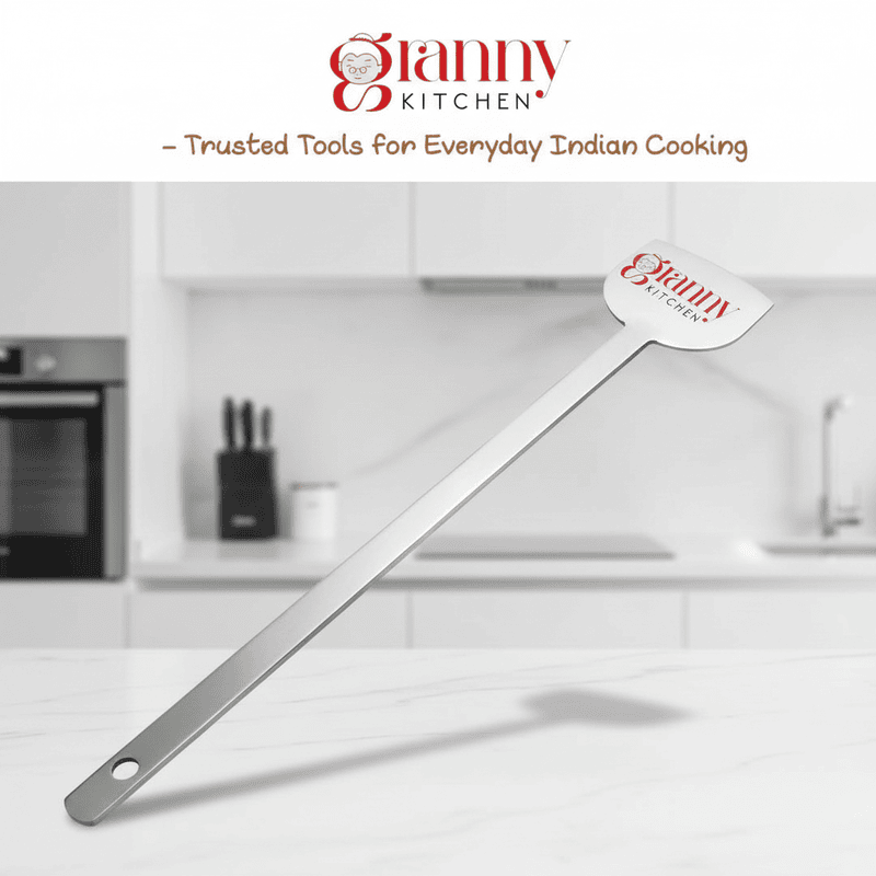Granny Kitchen Stainless Steel Dosa Turner | Extra-Long Flat Spatula for Dosa, Roti & Chapati