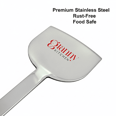 Granny Kitchen Stainless Steel Dosa Turner | Extra-Long Flat Spatula for Dosa, Roti & Chapati
