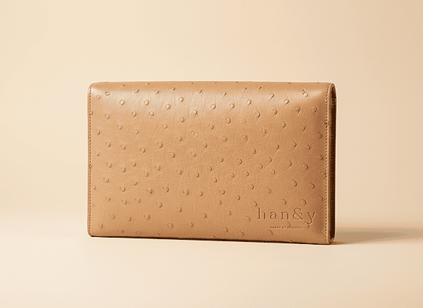 Ostrich Clutch Tan