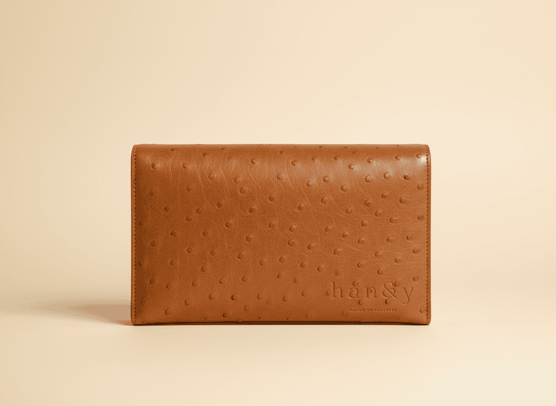 Ostrich Clutch White