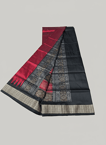 Sambalpuri Pata Saree Red and Black