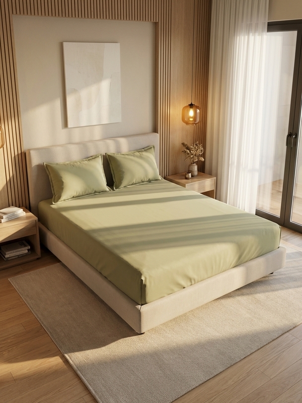 300 TC VIBRANT KING SAGE GREEN BEDDING SET