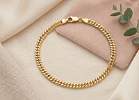 18 kt Gold Sleek Flat Curb Gent's Bracelet