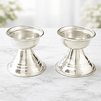 Mini German Silver Diya Set 2 Inch Size