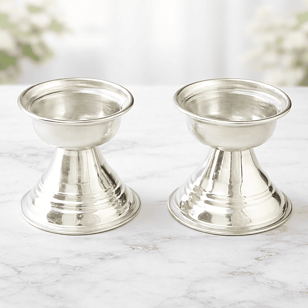 Mini German Silver Diya Set 2 Inch Size