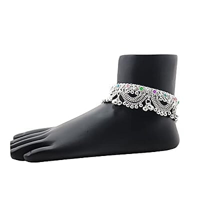 Sterling Silver Women Chain & ghungroos Anklet
