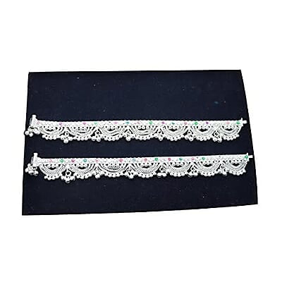 Sterling Silver Women Chain & ghungroos Anklet