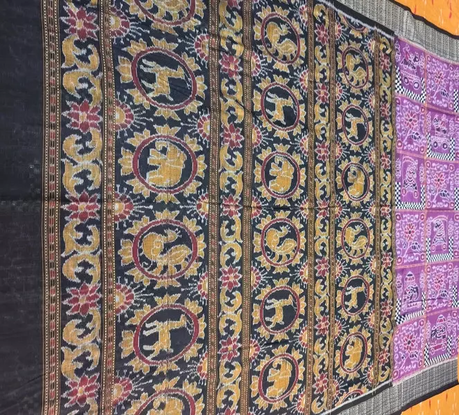 GHUDA GADI SAKTA SAREE-MAGENTA