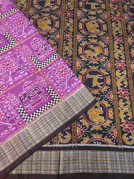 GHUDA GADI SAKTA SAREE-MAGENTA