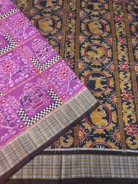 GHUDA GADI SAKTA SAREE-MAGENTA