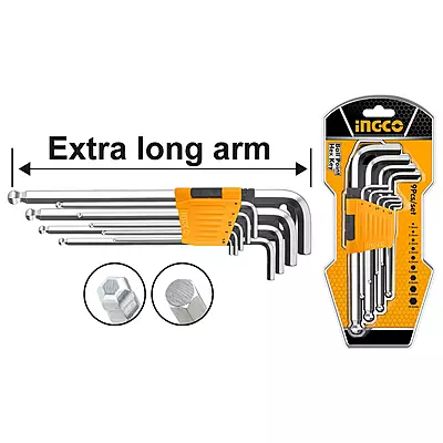 INGCO Ball Point Hex Key HHK12091 (Long Arm)