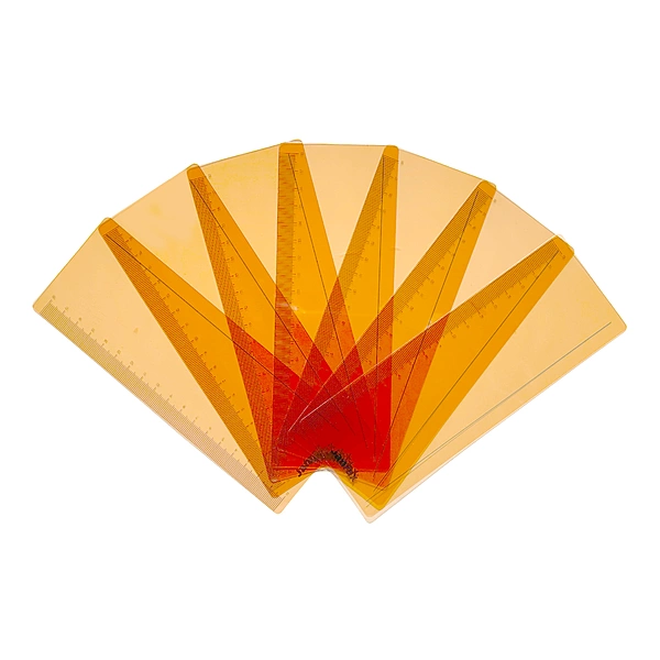 Pack of 8 Peach 191x70mm Dyslexia Overlay Reading Rulers â€“ PET Material, Rounded Corners