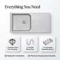 Quartz Pro Drain Board Sink (River Stone)