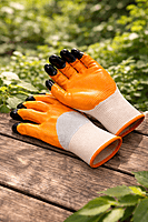 Garden Gloves | Protective Gardening Gloves (Orange & Black)