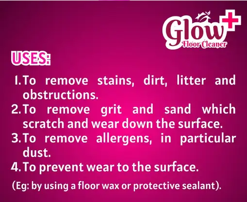 Glow+ Floor Cleaner 1000ml – Powerful Disinfectant & Stain Remover for Sparkling Clean Floors