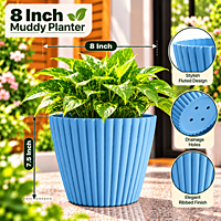8 Inch Muddy Planters | ECSHA