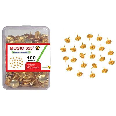 Music 555 Golden Drawing Pin