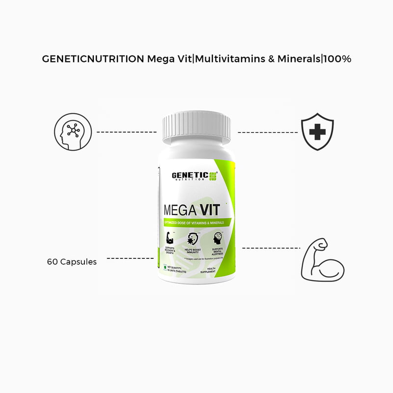 Genetic Nutrition Mega Vit | Multivitamin Supplement - 60 nos