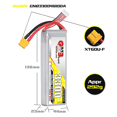GNB 3300mAh 4S1P 14.8V 100C Lipo Battery GNB 3300mAh 4S1P 14.8V 100C Lipo Battery