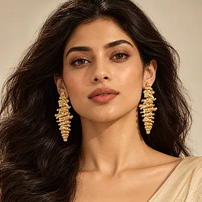 Ondavelle Gold-Tone Sculptural Pleated Earrings