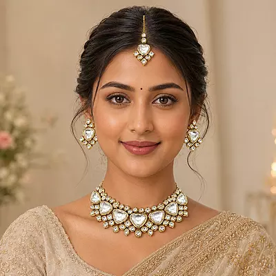Kundan Vayana Gold Statement Necklace Set