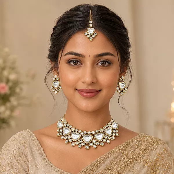 Kundan Vayana Gold Statement Necklace Set