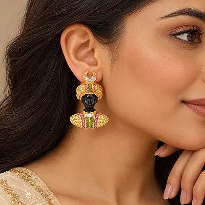 Sahmir Multicolour Maharaja Gold-Tone Statement Earrings EXCLUSIVE