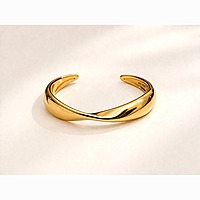 Gold Twisted Open Cuff Bracelet
