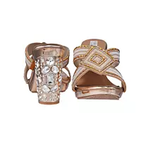 LA PARIS Women’s Embellished Wedge Sandals
