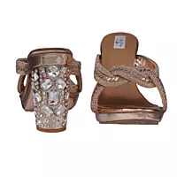 LA PARIS Women’s Embellished Wedge Sandals