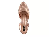 Reeno  Embellished Wave Pearl & Bead Block Heel Pumps -