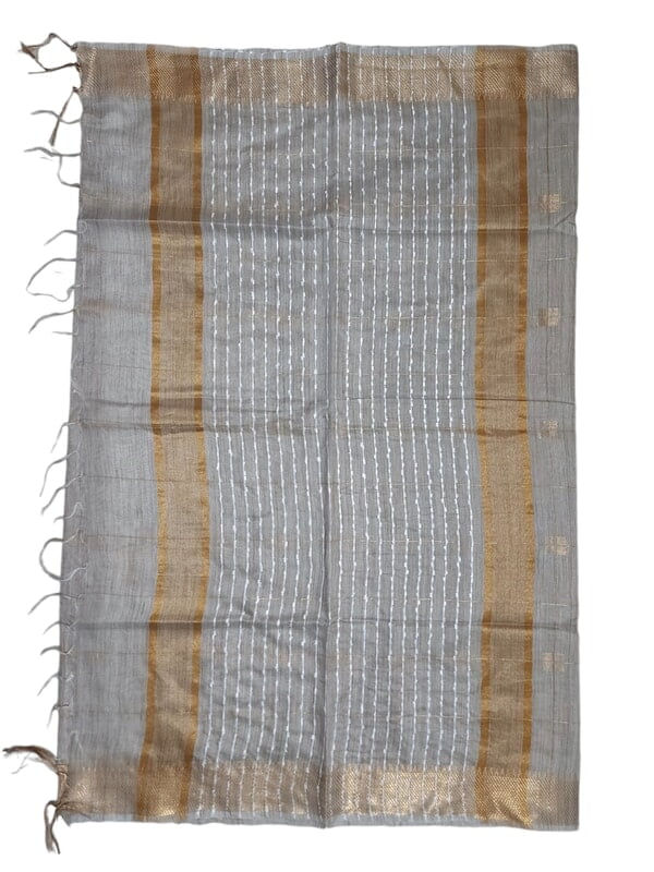 Beige & Golden Kota Silk Saree with Running Blouse