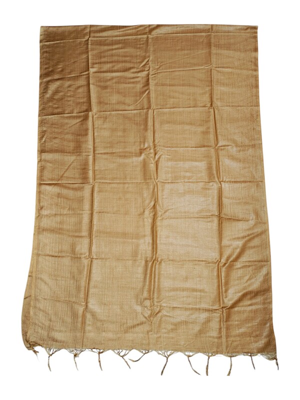 Gold Cotton Silk Solid Dupatta