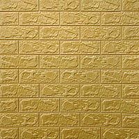 3D Self Adhesive Brick Wall Sticker golden