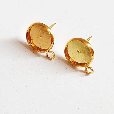 Ear Stud Gold With Eye -10mm Ear Stud Gold With Eye -10mm