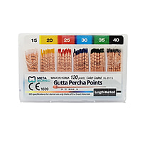 Meta Gutta Percha Points Color Coded Length Marked 2% (120 Points)