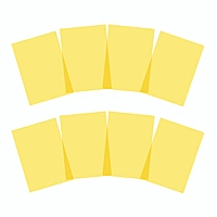 Pack of 8 A5 Plain Yellow Dyslexia Overlay Reading Sheets – PET Material, Rounded Corners