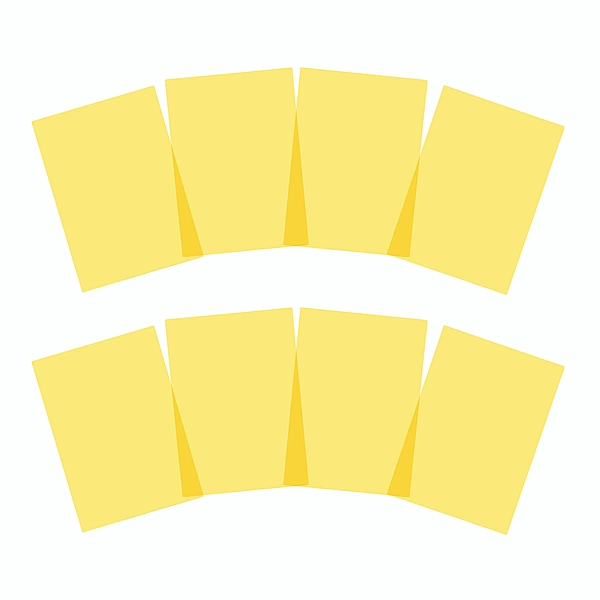Pack of 8 A5 Plain Yellow Dyslexia Overlay Reading Sheets â€“ PET Material, Rounded Corners