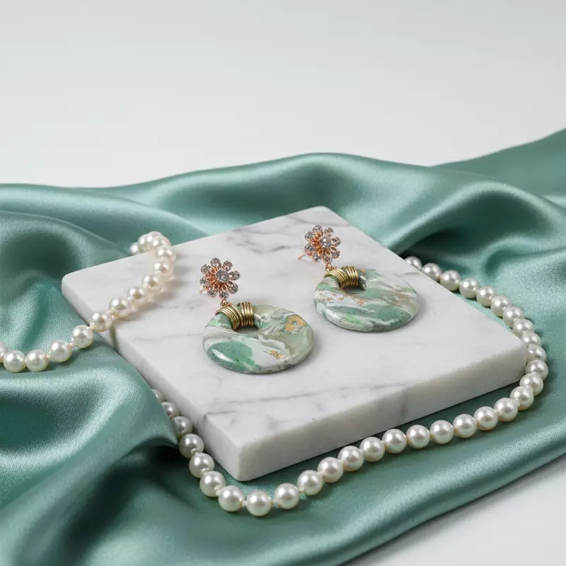 Ethereal Jade Marble earrings